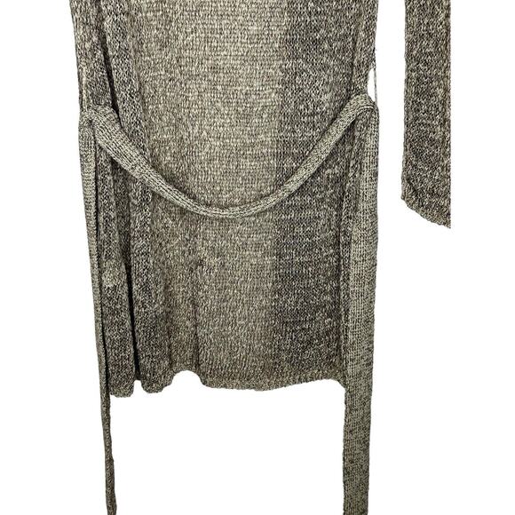 NWT Zara Woman Lightweight Cardigan Sweater Medium Open Front Tie Belt Brown - Picture 7 of 8